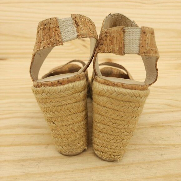 Donald Pliner Wynn Womens Cork Sandal Wedges Sz 6 Brown Chic Espadrille Open Toe - Picture 4 of 10